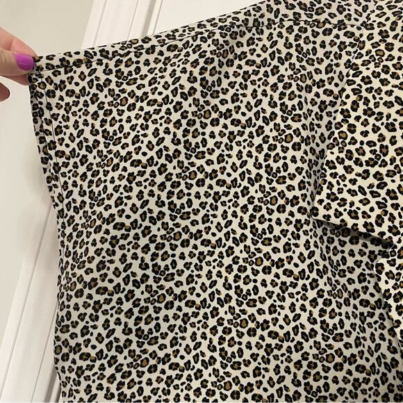 SANDY & SID • via Francesca’s Leopard Animal Print Button Down Tie Collar Top - Picture 3 of 7
